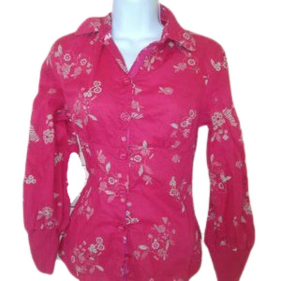 Twik Simons Pink and Gold Floral Blouse Medium - Picture 1 of 4